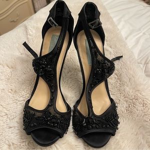 Betsy Johnson Black Jewel Heels